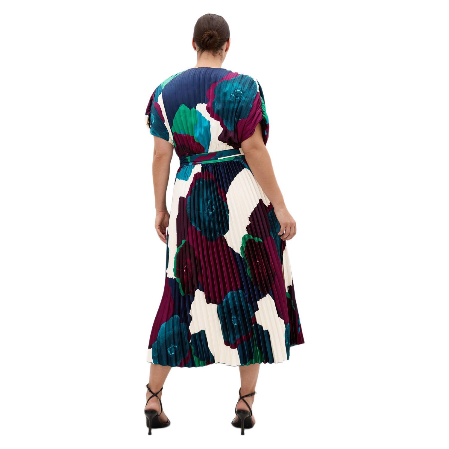 Women's Plus Size Hailey Abstract Print Pleat Maxi Dress