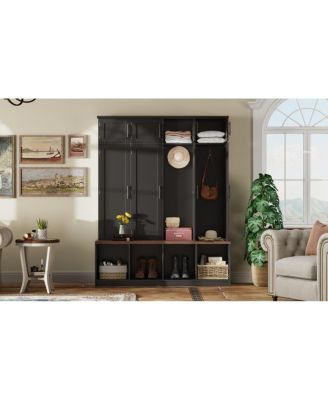 Versatile 4-in-1 Hall Tree with Storage Bench