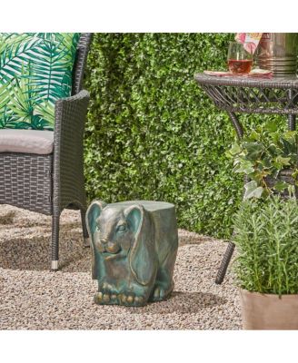 13" Rabbit Garden Stool, Lightweight Concrete,No Assembly