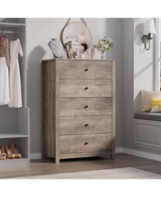 5 Drawer Dresser for Bedroom – Modern Simply Chest of Drawers, Wood Storage Dresser with Deep Drawers for Living Room, Hallway, Entryway