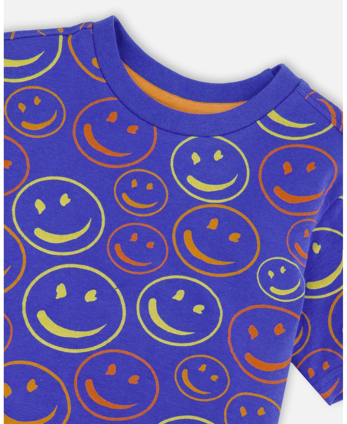 Deux par Deux Big Boys ganic Cotton Jersey T-Shirt Smiley Print
