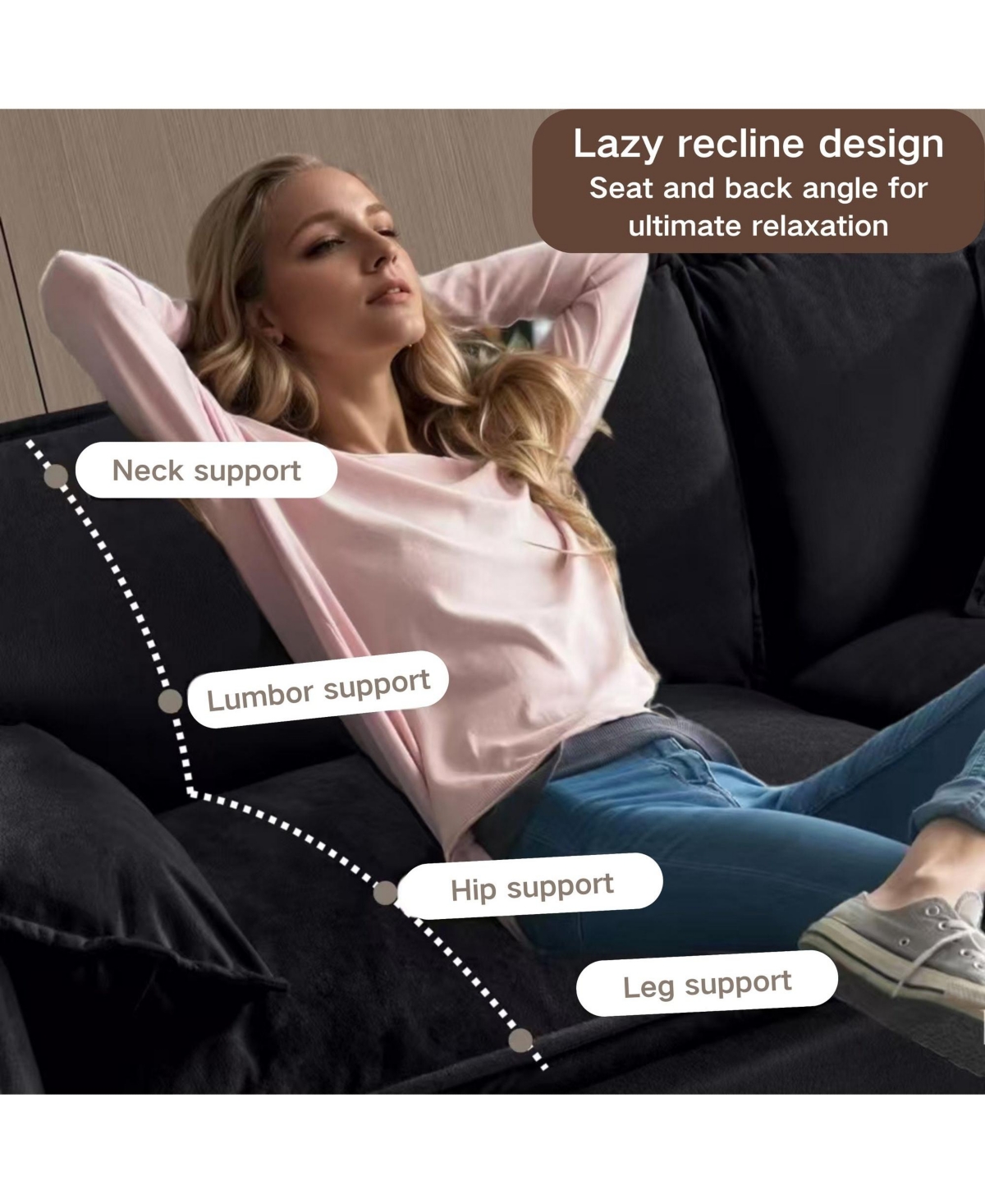 Boyel Living Oversized Chenille Loveseat Sofa, 2-Seater Small Cloud Couch, Modern Comfy Deep Seat Love Seat,Diy Combination,Chenille