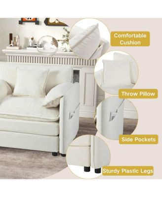 Oversized Chenille Loveseat Sofa, Oversized 2-Seater Small Cloud Couch, Modern Comfy Deep Seat Love Seat,DIY Combination,Chenille