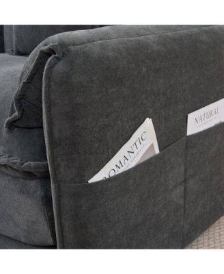 Oversized Chenille Loveseat Sofa, Oversized 2-Seater Small Cloud Couch, Modern Comfy Deep Seat Love Seat,DIY Combination,Chenille