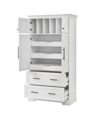 Farmhouse 40"x18"x72.6" Kitchen Pantry with 4 Doors