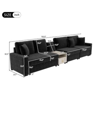 132 inches Modern Modular Sofa Couch with Storage