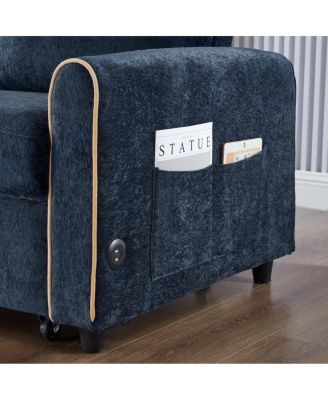 Streamdale Chenille Pull Out Sofa Bed, 58-inch Sleeper Loveseat with Adjustable Backrest