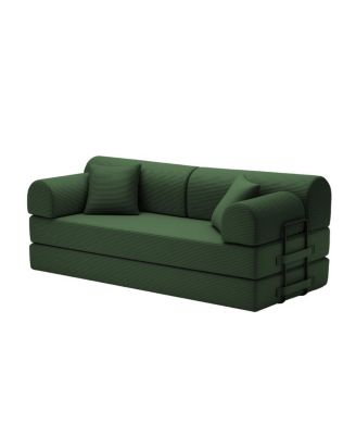 Convertible Corduroy Sleeper Sofa Bed with Pillow