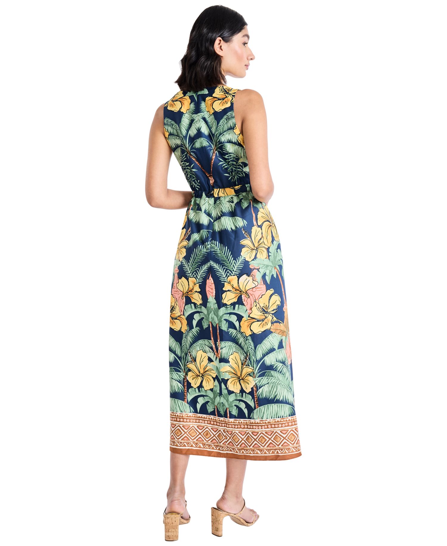 Women's Sleeveless Printed Midi Dress