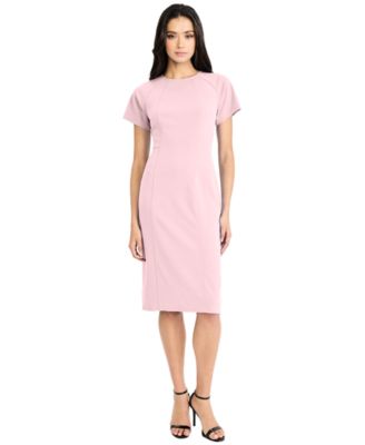 Women's Short-Sleeve Sheath Midi Dress
