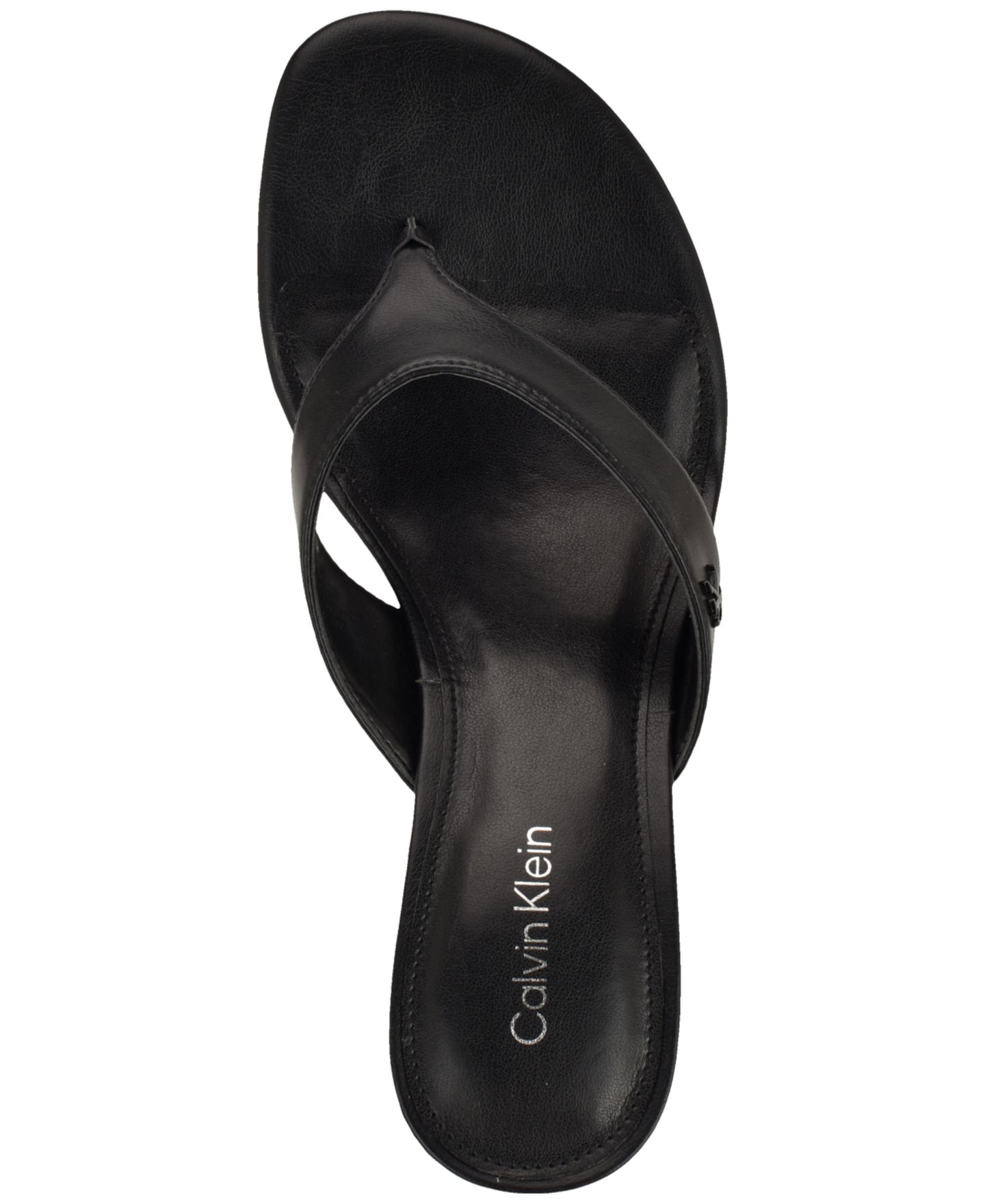 Женские сандалии Calvin Klein Locinda Thong Block Heel Dress Sandals, цвет: Чёрный — фото 4