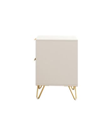 Streamdale Set of 2 Light-Luxury Wall-Mounted Nightstands with 2 Drawers & Gold Accents