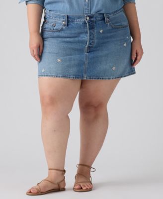 Plus Size Cotton Iconic 501&reg; Mid-Rise Denim Skirt
