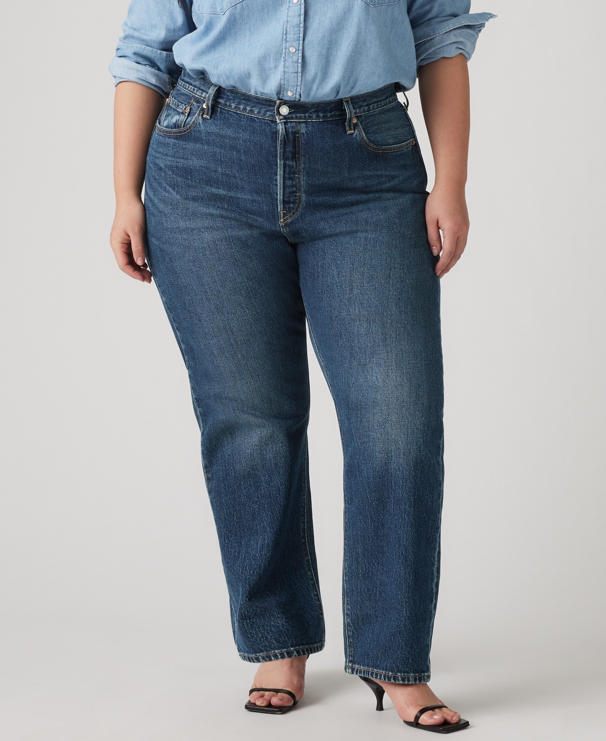 Levi's Trendy Plus 501 Cotton High-Rise Jeans