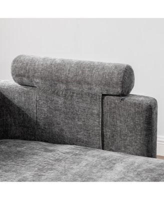 Chenille Double-Seater Sofa with Pillows
