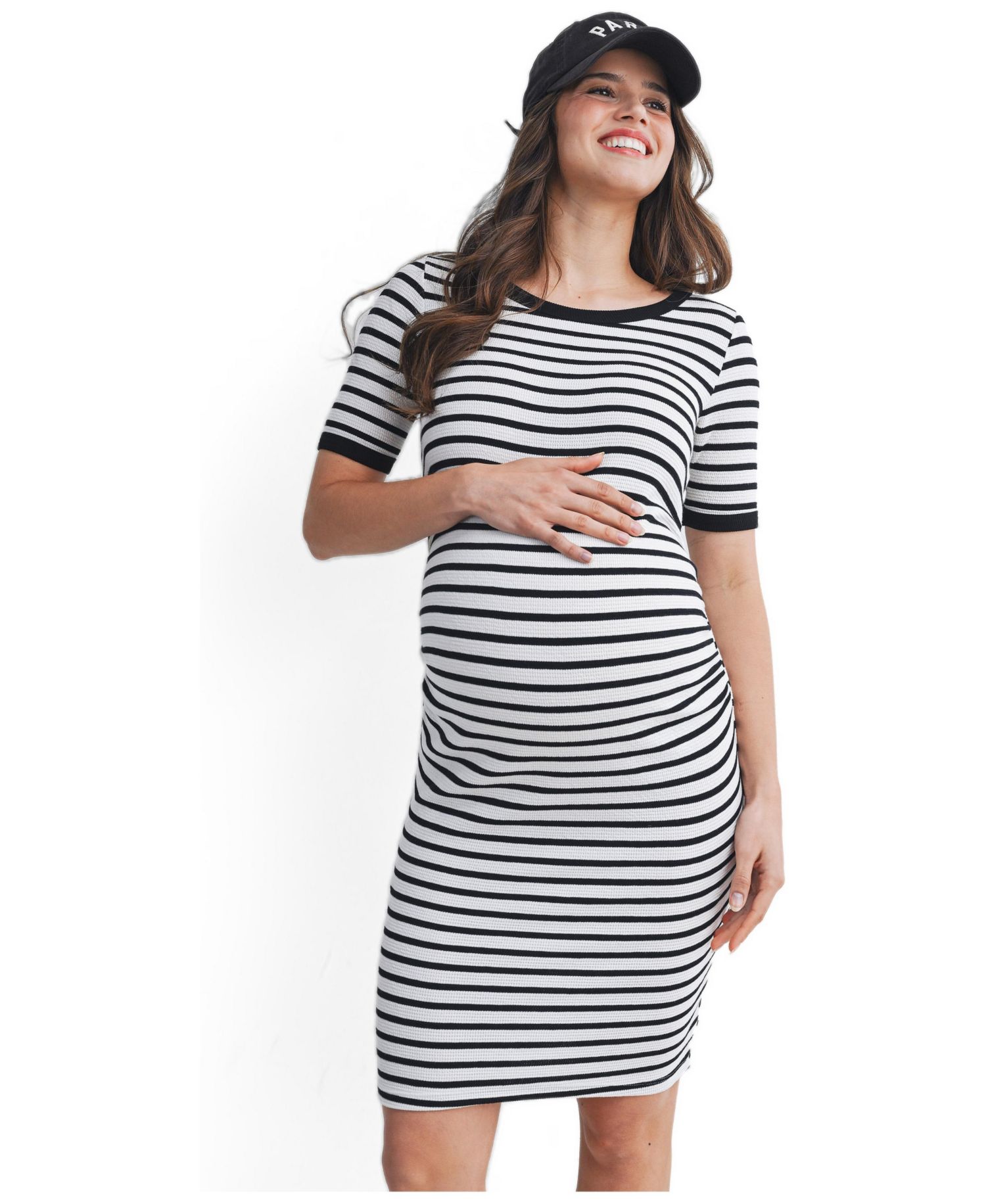 Women's Striped Bodycon Short Sleeve Dress