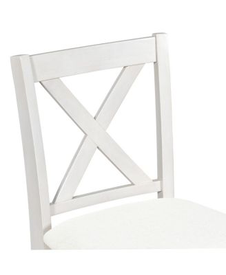 Rustic Farmhouse Counter Height Dining Table Set with 4 Chairs