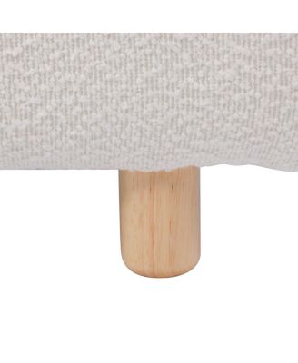 King Size Boucle Upholstered Bed, Curved Design