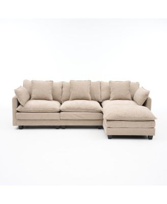 3-seat combo sofa with storage ottoman and footrest