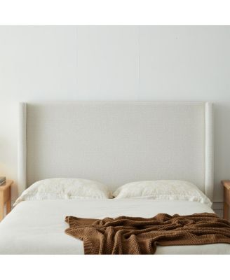 Streamdale  Boucle Wingback Platform Bed -  No Box Spring Needed