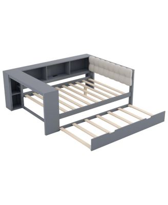 Streamdale Wood  Platform Bed w/Storage, Trundle, Charging Station