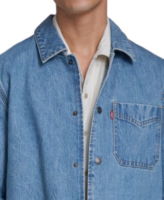 Men's Three-Pocket Zippered Chore Denim Jacket