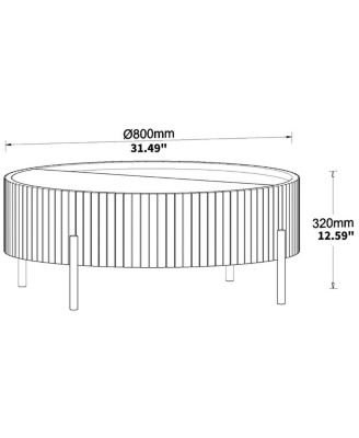 Round Coffee Table with Storage Modern Accent Tea Table