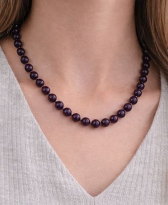 Amethyst (8mm) Necklace in Sterling Silver