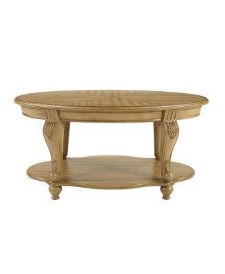 Streamdale 42" Oval Wood Coffee Table with Open Storage Shelf