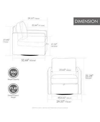 360° Swivel Armchair with Hidden Storage & Pillow