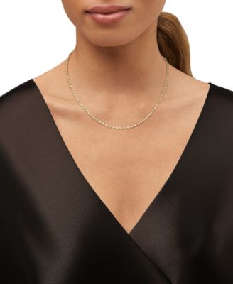 Solid Oval Link Chain Necklace in 10k Yellow Gold