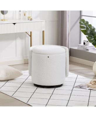 Stylish Swivel Barrel Chair with Storage & Free Cat Bed