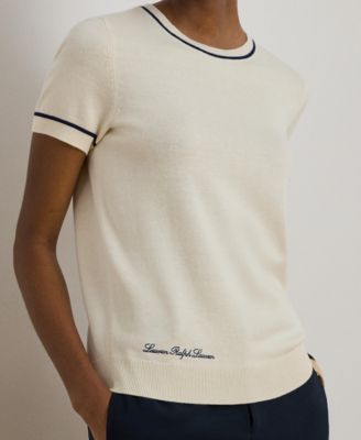 Women's Crewneck Short-Sleeve Sweater Top