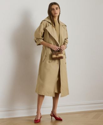 Women's Notch Lapel Long-Sleeve Trench Coat