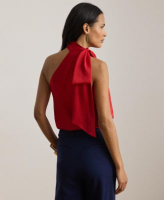 Women's Halter Neck Tie Detail Top