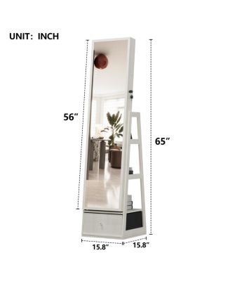 360° Swivel Jewelry Cabinet with Full Length Mirror