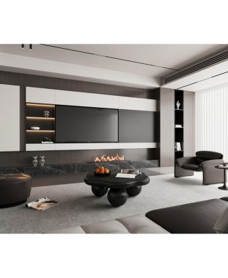 35" Cloud Shaped Coffee Table, Petal-Shaped Modern Minimalist Coffee Table