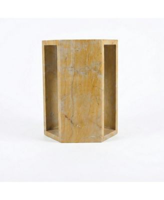 40cm x 32cm Luxury Spanish Gold Marble Hexagonal Side Table
