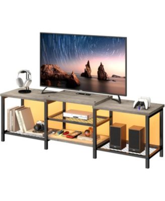 TV Stand to 75 Inch TV, Entertainment Center with Power Outlet,TV Media Console Table with 3-Tier Open Storage Shelves