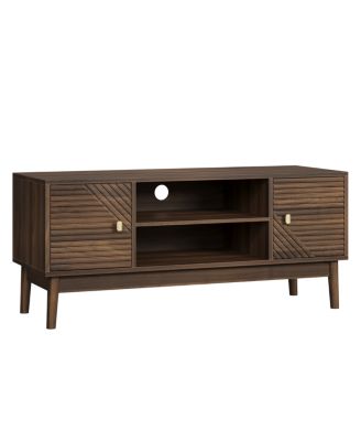  Mid-Century Modern Walnut TV Stand for Living Room & Bedroom