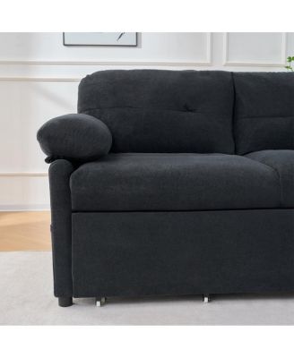 Convertible Pull Out Sofa Bed Queen Size, 3-in-1 Sleeper Couch with Storage