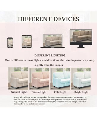 L-Shaped Sectional Sofa Bed with Pull-Out Bed & Storage