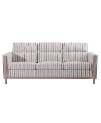 Comfortable Solid Wood Three-Seater Sofa with Soft Cushions