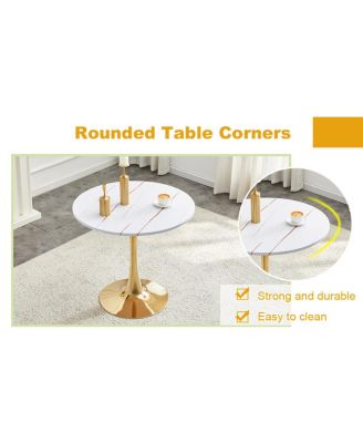 Streamdale Round Dining Table, 31.5" Tulip Bistro Table for Kitchen, Living Room, Cafe