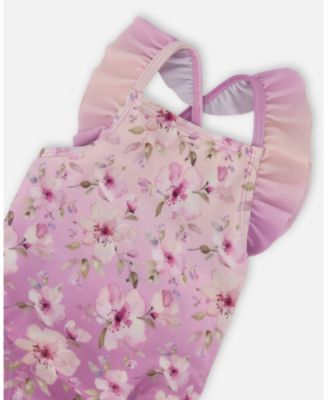 Baby Girls One-Piece Swimsuit Flower Print