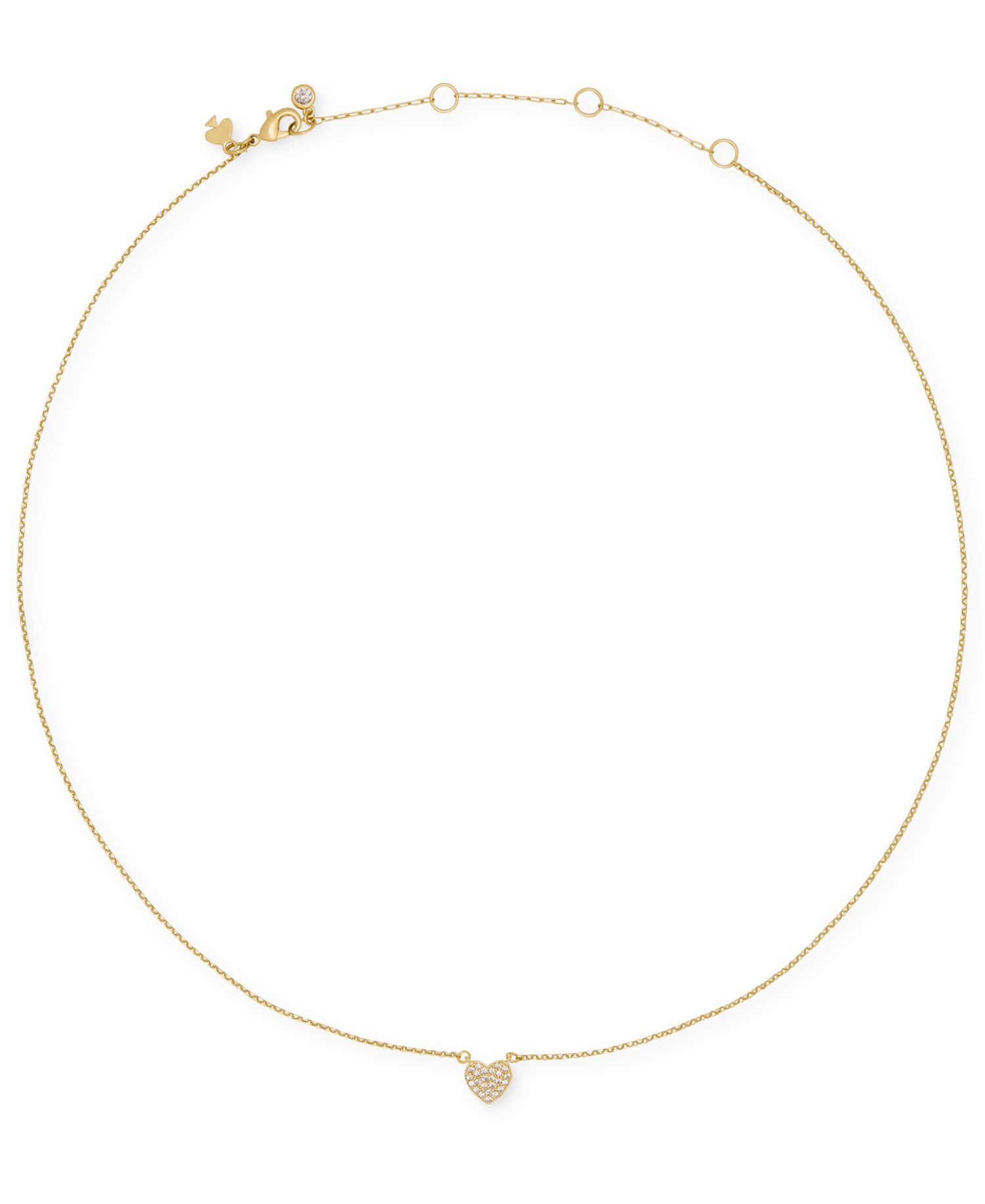 Cubic Zirconia Pave Heart Pendant Necklace