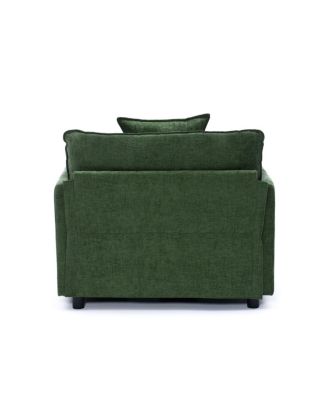 Modern Accent Chair with Ottoman, Chenille