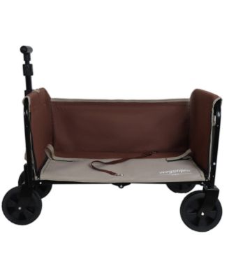 Collapsible Wagon Cart - Heavy Duty Utility Cart with Bench Seat, Storage Compartment and Included Dog Tether for Groceries, Camping