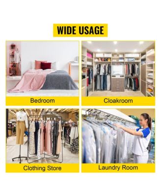 Z Rack, Adjustable Height Rolling Z Garment Rack, Sturdy Steel Z Base Clothing Rack with Lockable Casters for Home and Garment Store