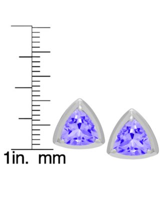 2-Pc. Genuine Blue Topaz (2.98 ct. t.w.) Trillion Pendant Necklace and Stud Earrings Set in Sterling Silver. Also Available in Amethyst.